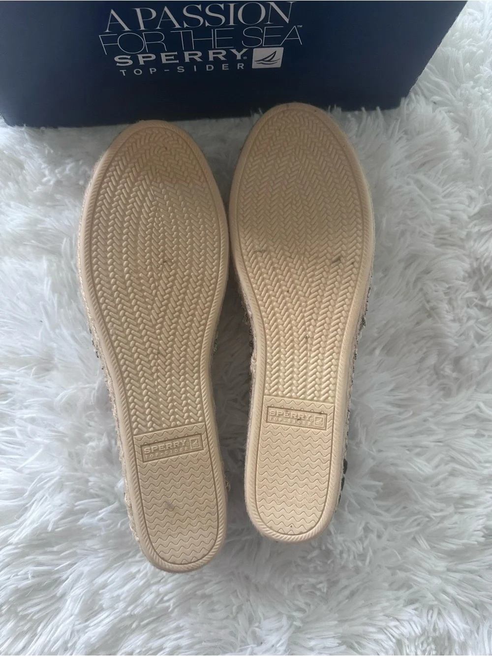 NEW Sperry Navy & White Striped Canvas Shoes size 8